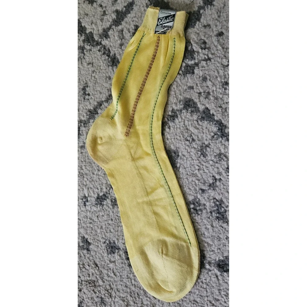 Vintage Genuine Wrap Garter Top Dress Socks Cotton Rayon Made in USA 2 Pairs